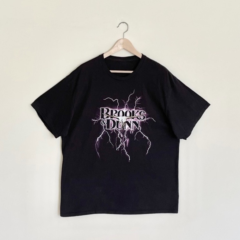 Vintage Y2K Brooks & Dunn Electric Rodeo Tour Black Concert T Shirt Adult XXL
